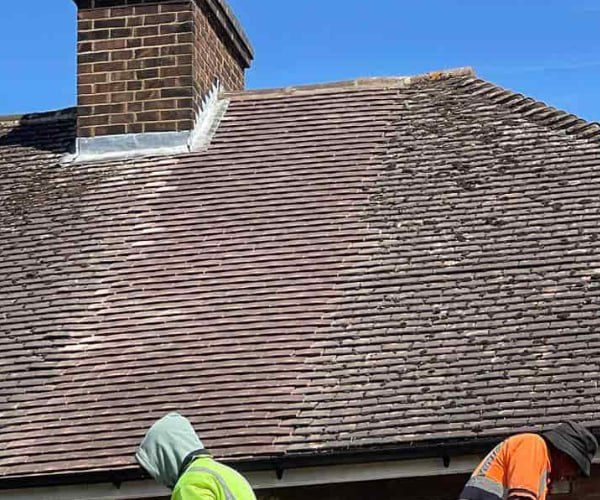 This is a photo of a roof which has just been repaired. Works carried out by GKL Roofing Tickhill